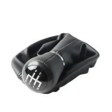 호환 23mm 홀 카 5 단 기어 시프트 노브 Audi A3 8L 1996-2003 부츠 커버 1997 1998 1999 2000 2001 2002, 01 black-23mm