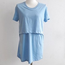 마더라이크 J 반팔 파스텔 수유티 임산부 수유복 빅사이즈 임부복