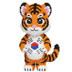 체리닷컴 귀여운 동물 친구들 디폼블럭 나노블록 모음 대형, 주황 호랑이, 1개 주황 호랑이, 1개