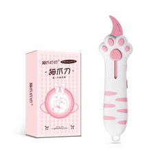meowkit 고양이발 택배칼 칼날 수납형 미니 커터, 1개, 벚꽃 핑크