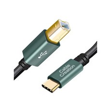 케이블크리에이션 USB C 프린터 케이블 1m C에서 B로 스캐너 케이블에서 MIDI 야마하 카시오 디지털 피아노 컨트롤러 DJ 컨트롤러용 3.3피트 검정색, CableCreation 6.6FT, 1, 초록