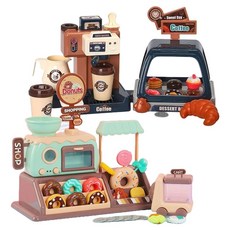 유아반 사회성발달 역할놀이용 베이커리카페 2종세트 푸드트럭놀이 카페놀이 사고팔기, 1개, 혼합색상