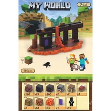 마인크래프트 자석블록 DIY 건축 세트 창의력 입체 조립 마크 퍼즐 세트, 지옥/480개+15피규어, 1세트