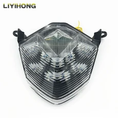 호환가와사키 닌자 ZX-10R 6R 2008 08 용 후미등 브레이크 방향 지시등 통합 LED 조명 오토바이, 02 Clear 1