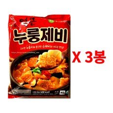 이가자연면 얼큰 누룽제비, 133.5g, 3개