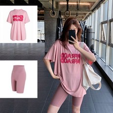 FRAQ 運動健身套裝 女款速乾寬鬆短袖運動服