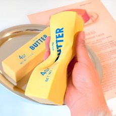 [리뉴얼]굿즈라이프 버터 스퀴시 버터바 말랑이 장난감 스트레스볼, 2개, 옐로우