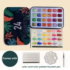 진주 빛 수채화 물감 휴대용 컬러 솔리드 안료 매니큐어 네일 그리기 DIY 그림 페인트 장식, 02 D