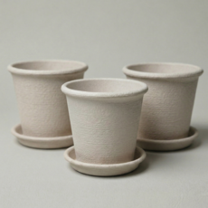 감사해지구 친환경 CXP 목분화분 화분받침 세트, 3개, 아이보리