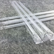 一次性獨立包裝豆漿飲料果汁奶茶細吸管, 1個, 1包200支23*0.6透明獨立