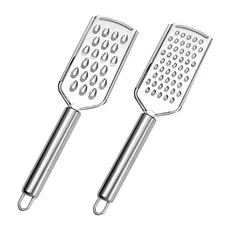 2개 세트 치즈 그레이터 스테인리스 스틸 버터 당근 감자 과일 손잡이 포함 채소 및 도구 주방 용품, 01 빠른, 01 Cheese grater