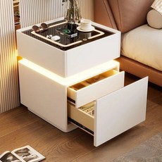 다용도 3단 침대협탁 침실 사이드 수납장 완제품 침실서랍장, 1개, 베이지40*40*50