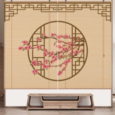 대나무커튼 파티션 복고 인테리어 안방 원색 가족 갤러리 대나무 거실형 병풍 한식당