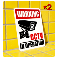 PIOZ 영문 알루미늄 표지판, 2개, CCTV 촬영중(일반)