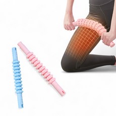 롤러 마사지 스틱 롤링 허벅지 종아리 허리 어깨 안마봉, 블루, 블루