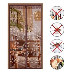 자석식 방충망 폴리에스터 모기 곤충 차단 도어 스크린 갈색, 7. 폭80cm*높이200cm