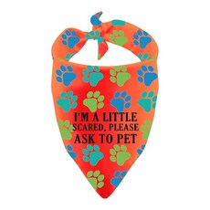 Nervous Dogs 반다나 Please Ask to PET 펫 스카프 훈련용 개 특별한 선물 조금 무서워 216633