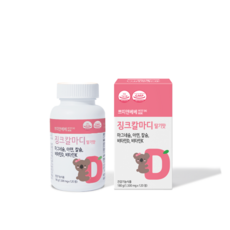 쁘띠앤베베 징크칼마디 (1개월/120정) 키즈 어린이 성장기 초등학생 칼슘 마그네슘 비타민 D K 아연, 딸기맛, 1개, 120정