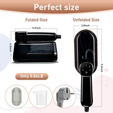 【無品牌】-蒸汽刷手持掛燙機旋轉電熨鬥熨燙機乾溼兩用摺疊機迷你燙鬥, 1個, 810黑色:歐規220v(無logo)