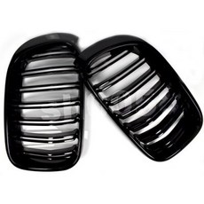 台製 亮面黑 雙線款 水箱罩 中網 鼻頭 替換式 塑膠 適用 15-17 F26 X4 M40i, 1個