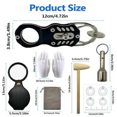 COIN 코인 Ping 테스트 부품 키트 골드 & 실버 포켓 핑거 테스터 핑 공명 사운드 및 크기 분석을 위한 휴대용 인증 정품 인증을 프로 등급 사양 액세서리, COIN 코인 Ping 테스트 부품 키트, 골드 & 실