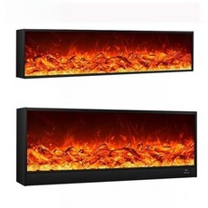전기 불멍 난로 히터 인테리어 LED 감성 온풍기 벽난로, 1500x345x180mm 장식+베젤