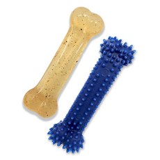 Nylabone 플랙시 츄 강아지 장난감 트리플 팩 베이컨 땅콩 버터 쇠고기맛 XS/쁘띠 - 최대 6.8kg(15파운드), 치킨