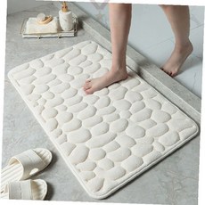 욕실 현관 발 닦는 매트 물기 흡수 빠른 건조 미끄럼 방지 바닥 보호 세탁 가능, 1개, 화이트-DM324