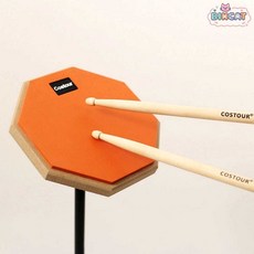 드럼패드 연습용 풀세트 오렌지 스틱 스탠 포함 저소음 고무 빅캣마켓