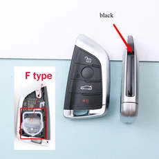 호환 BMW DBC 1 2 3 5 7 시리즈 F CAS4용 블랙 보더 4 버튼 자동차 키 하우징 케이스 쉘, 02 6 버튼, 01 No logo