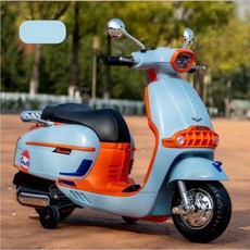 阿LIN 800387 T08 摩托車 歐兜邁電動童車 輔助輪 2-6歲電瓶車 帶燈兒童騎乘, 藍色, 1個