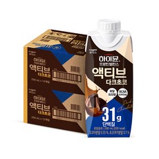 하이뮨 프로틴 밸런스 액티브 다크초코 330mlx12개 / 2박스, 330ml, 24개