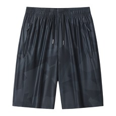 夏季新款彈力休閒短褲 男士迷彩寬鬆透氣運動直筒五分褲