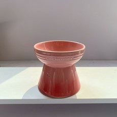 고양이수반 대형견밥그릇 강아지, 캔과 스푼 포함, 1개, 높은 다리 체리블라썸핑크