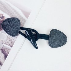 헤세드 NEW 15cm 소뿔 인조 엠보 가죽 떡볶이단추 코트단추, 6개, 블랙