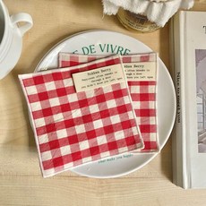 핸드메이드 패브릭컵받침 티코스터 까페소품 2p, 레드 영문라벨, 2개