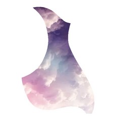 彩繪吉他護板 適用於38-42吋民謠木吉他 亮面防刮保護貼, 1個, 紫雲(鳥型)