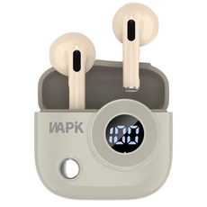 와피크 노이즈 캔슬링 오픈형 무선 블루투스 이어폰 R6 BT5.4, 베이지