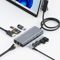 10 in 1 마이크로소프트 서피스 도킹 스테이션-HDMI 이더넷 SD/TF 슬롯 3개가 있는 도크 USB 3.0+2*USB C 3.0+1*USB PD 프로 11/10/9/, 10 in 1 Microsoft Surface 도킹 스