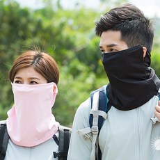 뚱보 얼굴 햇빛가리개 자외선 차단 마스크, 2개입, 코랄핑크