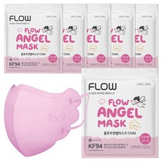 플로우 천사 KF94 유아 마스크 XS 초소형, 5개입, 6개, 핑크