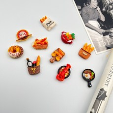 푸드 냉장고 자석 10종 빈티지 인테리어 소품 마그넷 메모 홀더 미니어처, 리얼푸드미니어처자석10p