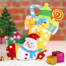 不織布聖誕襪 DIY 材料包, 超大號：耶誕襪雪人, 1個