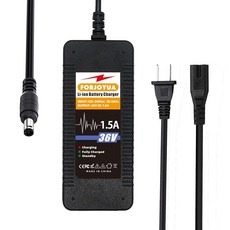 FORJOYUA 36V 리튬 배터리 충전기 출력 42V 1.5A 10S 36V 배터리 팩용 DC5.5 * 2.15.5X2.5mm 커넥터 포함 150671