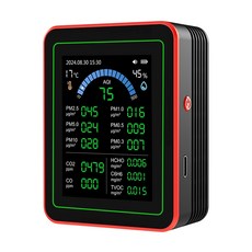 十八合一空氣品質檢測儀，數據可導出，PM2.5甲醛溫濕度二氧化碳多功能檢測, 1個, 18合1 黑色