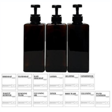뉴앤룩 욕실 디스펜서 650ml 3종세트 x 방수스티커 13종, 브라운, 3개