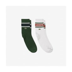매장정품 라코스테 LACOSTE 남성 스트라이프 티핑 미들 삭스 2P 번들 RA9304-55N 720 RA9304-55N720 522420