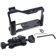 BGNing 알루미늄 카메라 케이지 후지필름 XE4 호환 맞춤형 테두리 프레임 콜드 슈 아리 마운트 핸드그립 손목밴드 조명 모니터 홀더 (케이지), BGNing 콤보 G