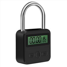 금속 타이머 잠금 LCD 디스플레이 다기능 전자 시간 99 시간 최대 타이밍 USB 충전식 타이머 자물쇠, 검은색