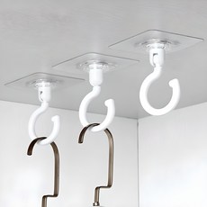 Zemi World 可旋轉天花板壁掛式掛鉤, 白色, 10個